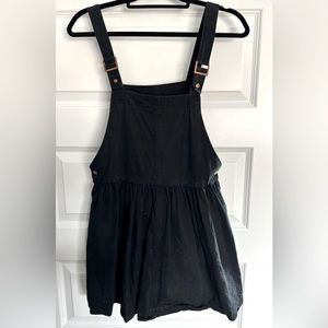 Black Overall Skirt Romper